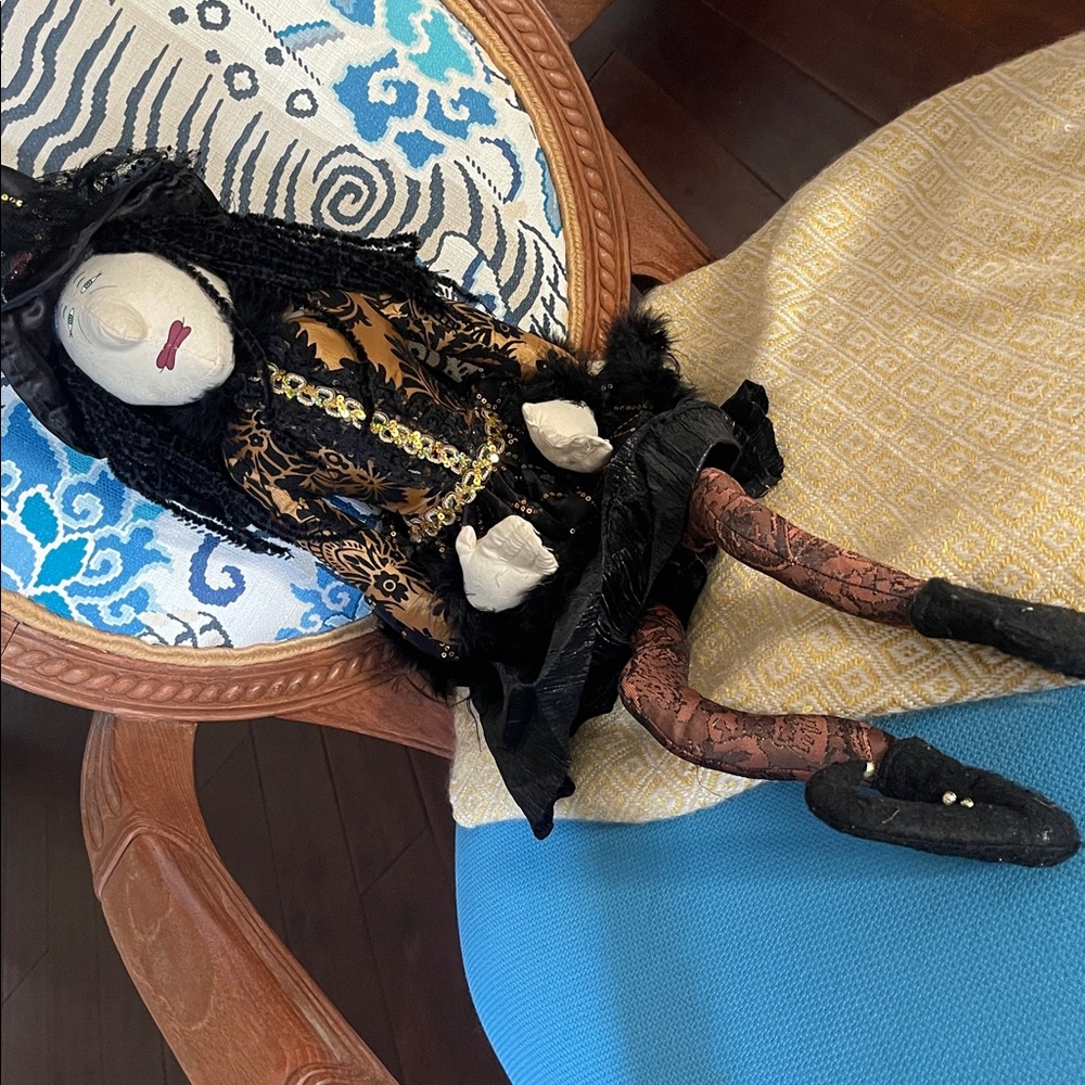 Black and Gold Witch Doll approximately 25” long - Picture 6 of 11